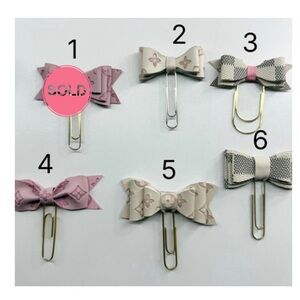 Handmade faux leather Planner clips